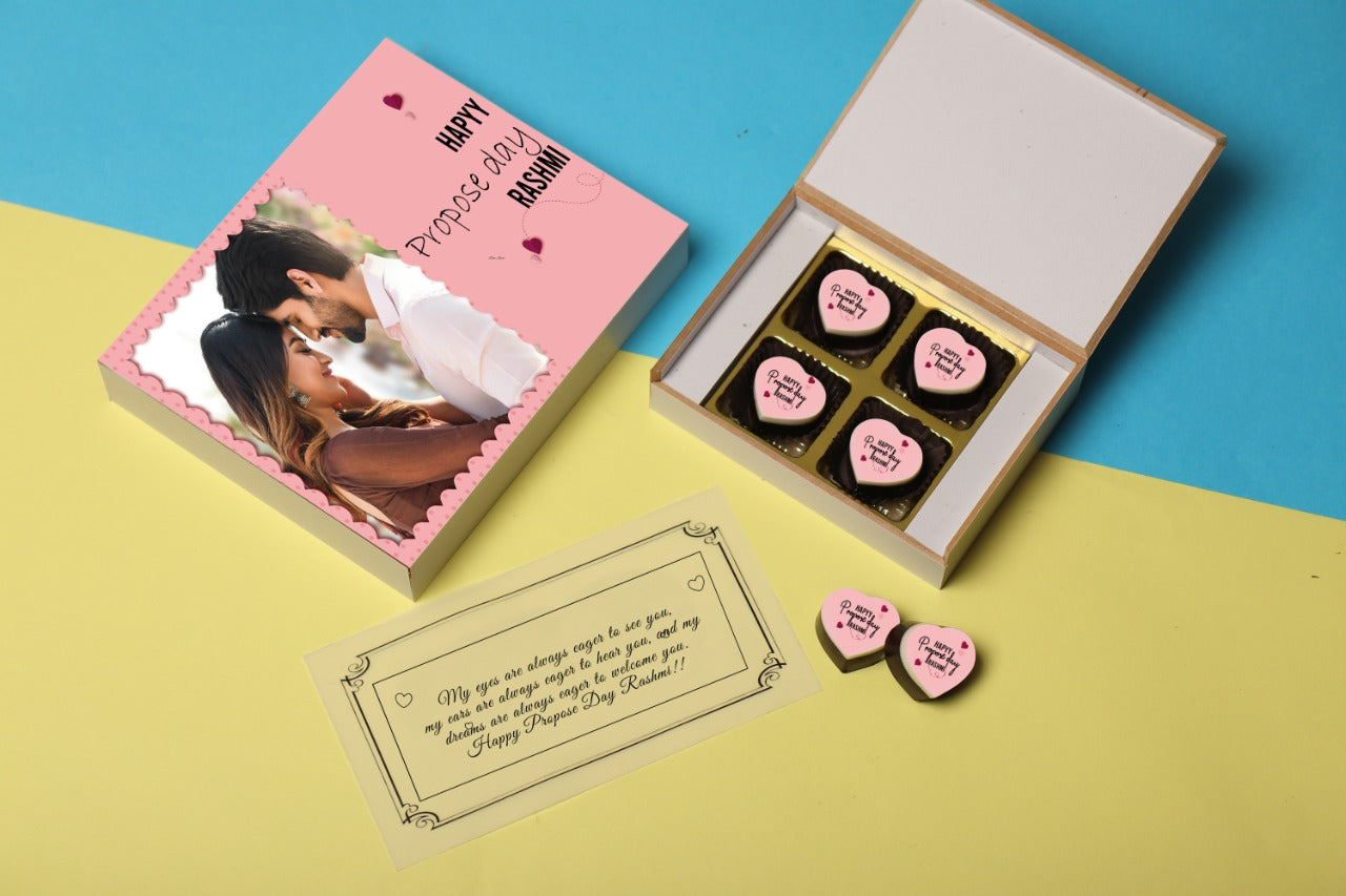 Elegant Propose Day Gift Box, For Her/Him with photo and name Chocorish
