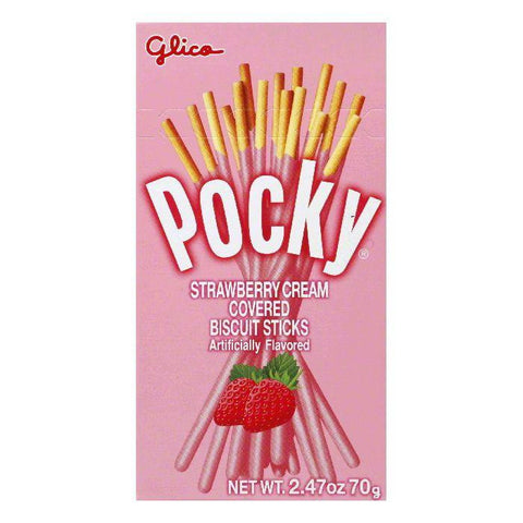 Pocky Strawberry Cream Covered Biscuit Sticks, 2.47 Oz (Pack of 10)