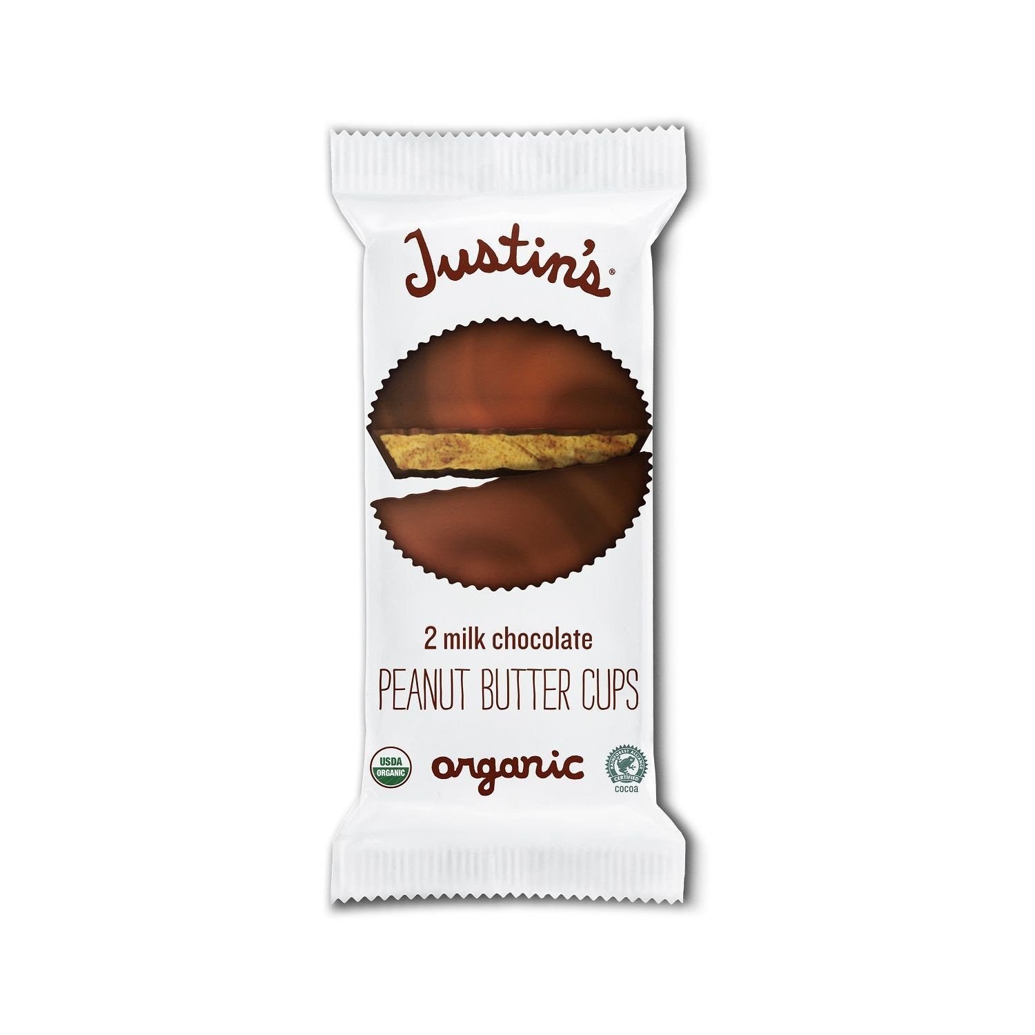 Justin S Milk Chocolate Organic Peanut Butter Cups 1 4 Oz Pack Of 12 Shop Gourmet