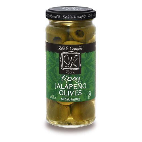 Sable & Rosenfeld Olives Vodka 'Kicked' Jalapeno Tipsy Olives, 5.3 OZ (Pack of 6)