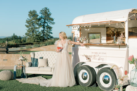 Flower Forecast: 2023 Wedding Trends Large bar cart trailer