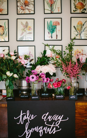 completed bouquet bar