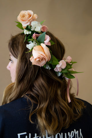 FlowerDreamsBoutique Sage Green Dusty Blue Flower Crown, Winter Wedding Crown, Boho Flower Crown