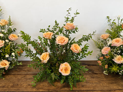 greenery meadow with focal roses added to them