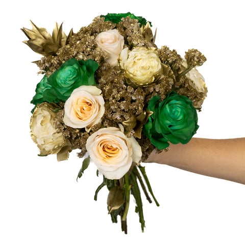 lucky charm flower centerpiece held in hand