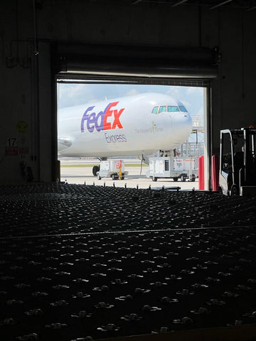 FedEx white plane