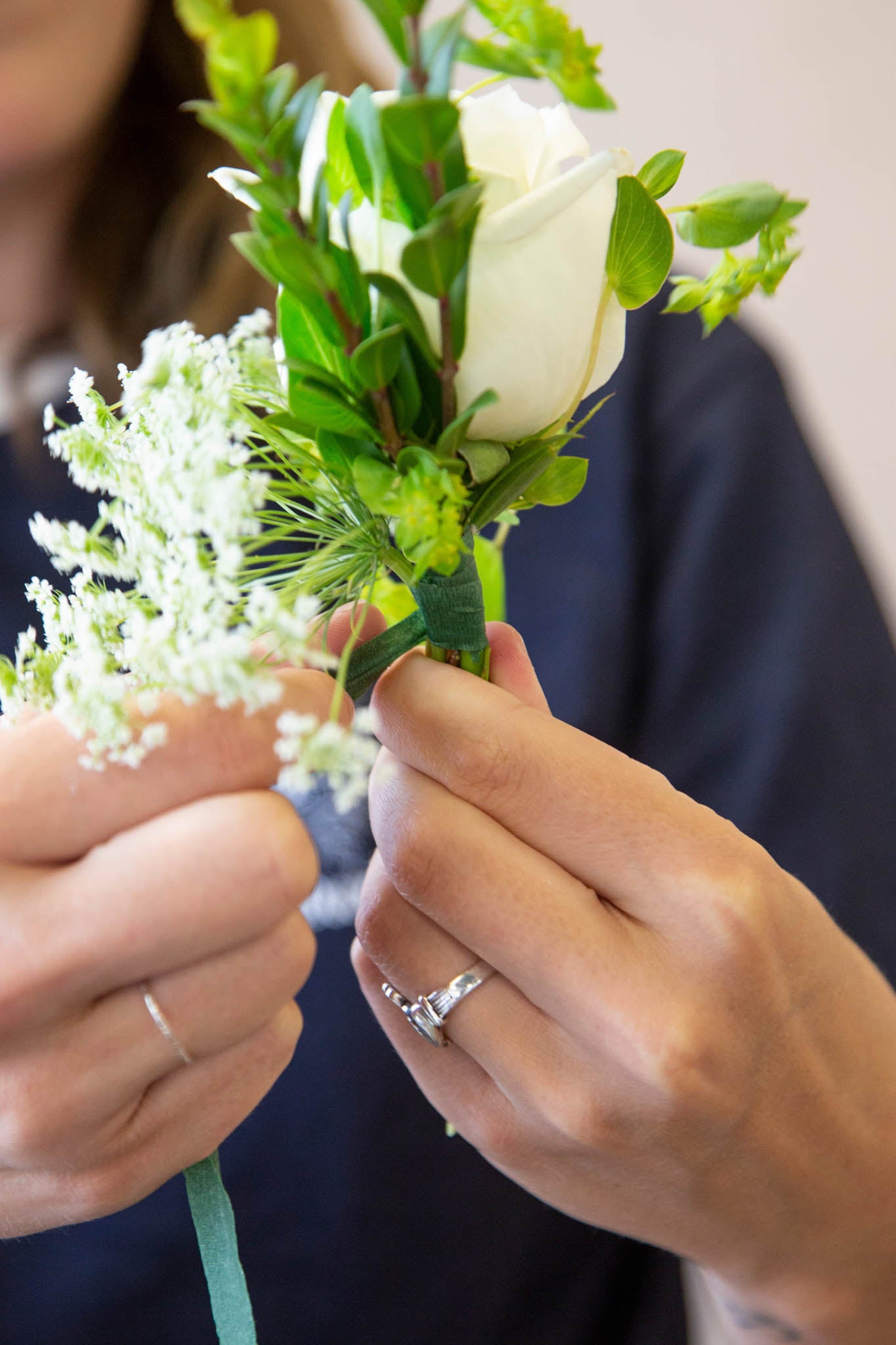 Secure the stems of your corsage together with tape