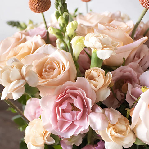 Dreamy Peach Flowers Arrangement for Mother's Day