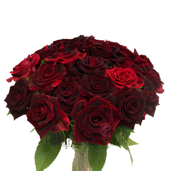 Red Velvet Roses Bouquet, 16 Tall Artificial Rose Bush Spray