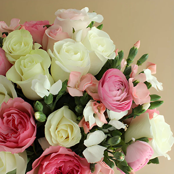 White Rose with Light Pink Glitter - 3 Stem Rose Bouquets – Flowers For  Fundraising