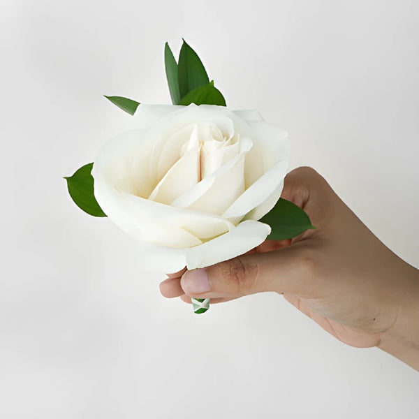6pc / lot Handmade Ivory Flowers Corsage Diamond Rose Accessories
