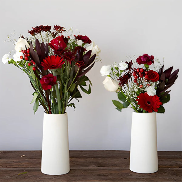 Red Roses in a Japanese Vase on a Gold Velvet Cloth