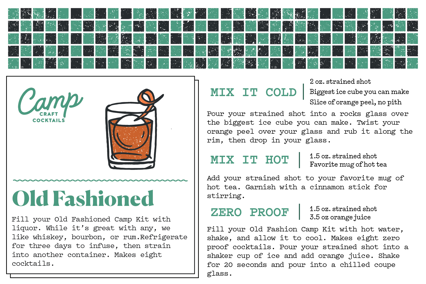 Old Fashioned Recipe Card