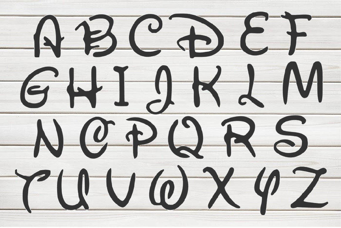 Disney Alphabet Letters Stencil Model design print, Digital Download C