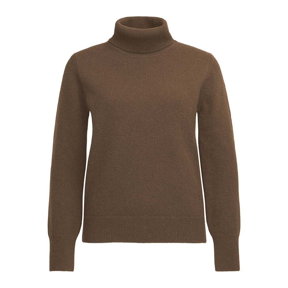 Billede af Franken & Cie Ladies Roll Neck Sweater, karamelbrun rullekravesweater - 42 (XL)