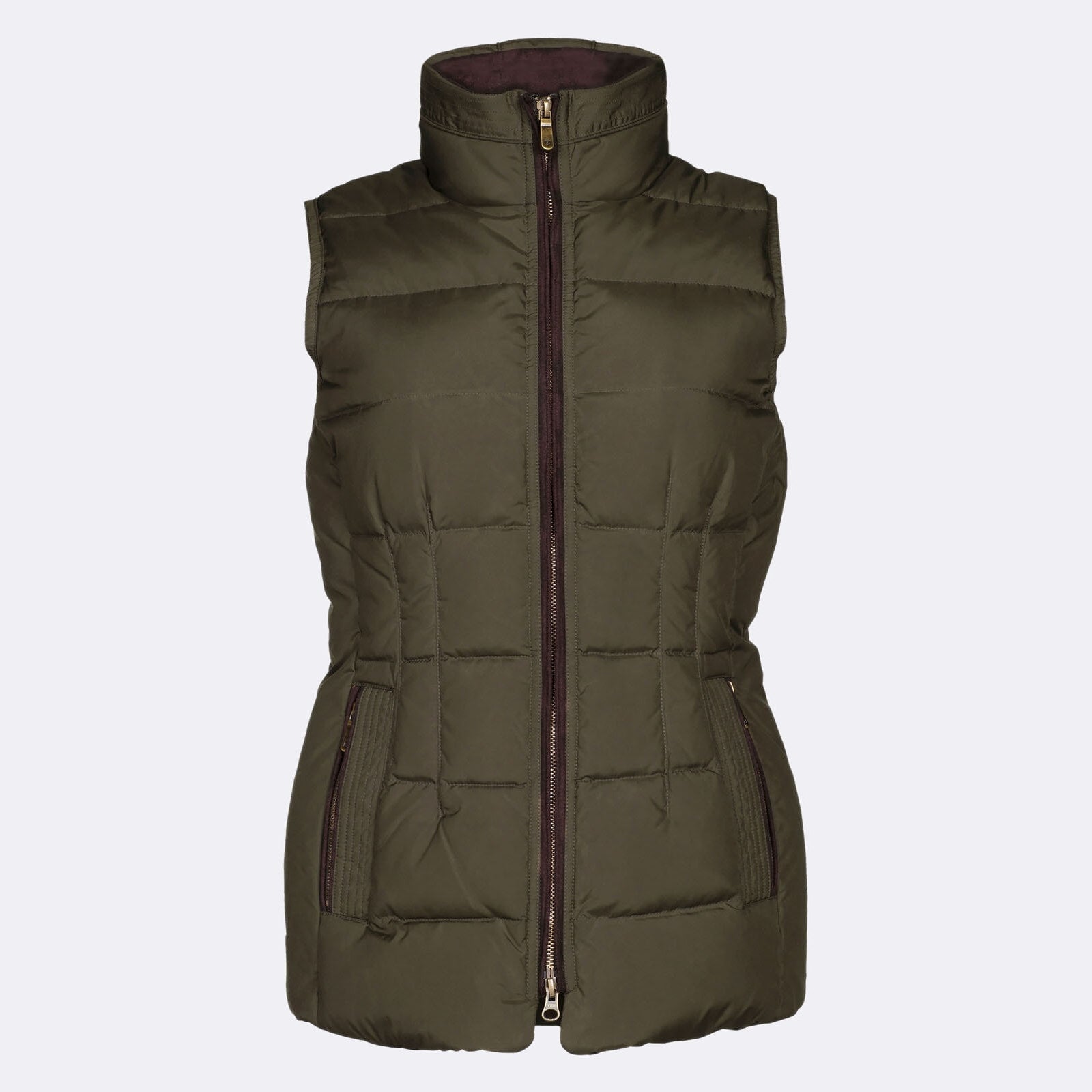 Se Spiddal Quilted Gilet, olive - 40 (UK14) hos Godsejeren