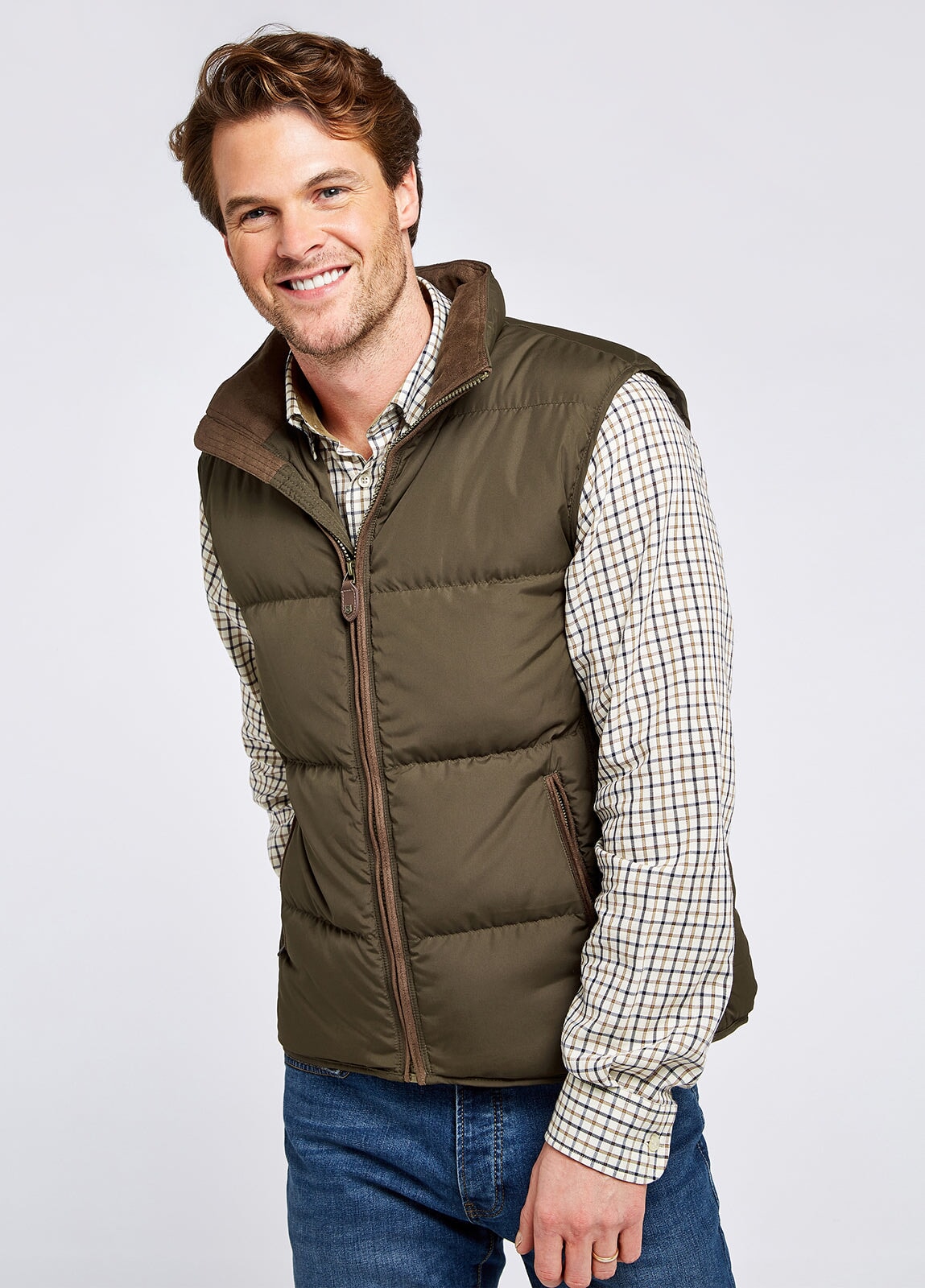 Se Graystown Down Gilet vest, mand, Oliven - XL hos Godsejeren