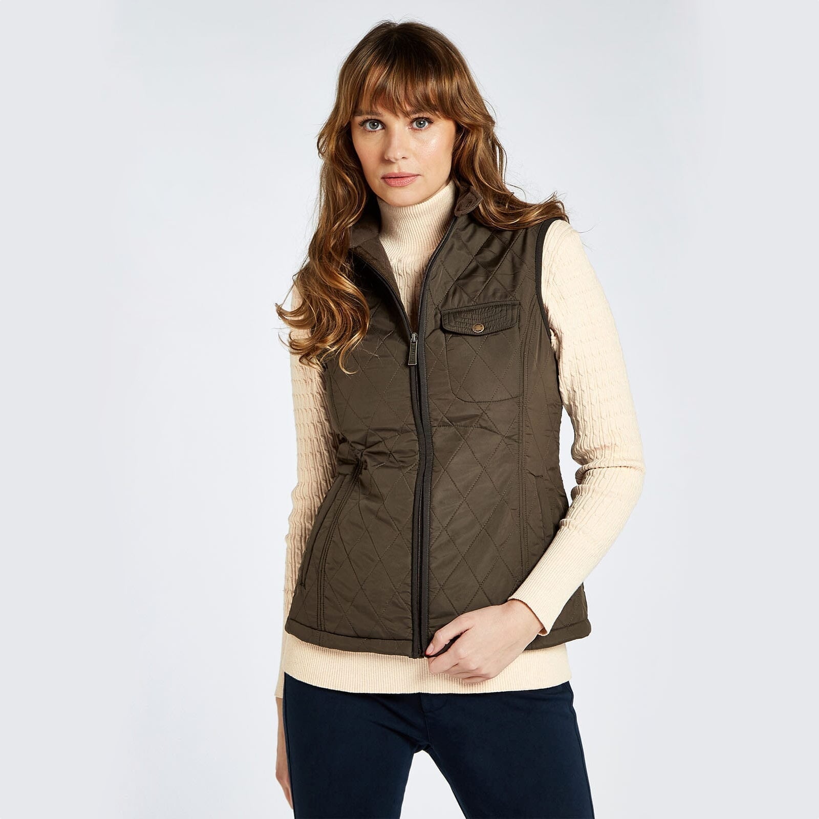 Se Rathdown Quilted Gilet, Olive - 44 (UK18) hos Godsejeren