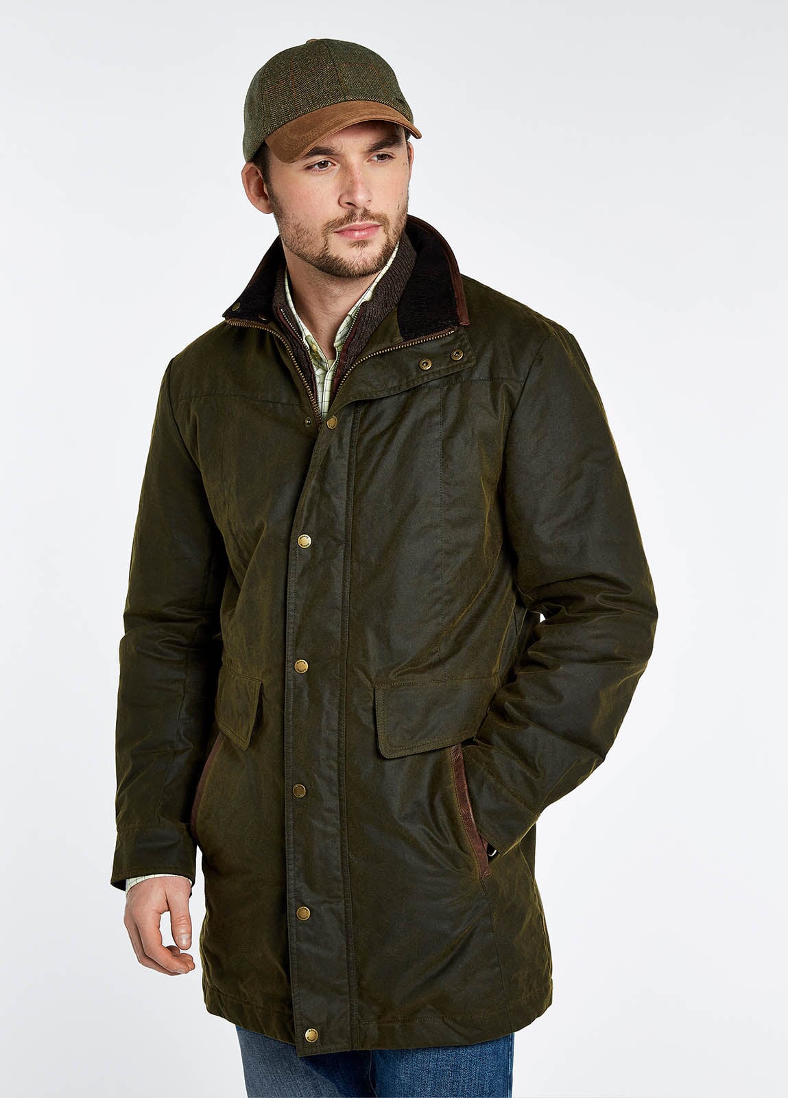 Se Chalkhill Wax Oilskin Jacket, olivengrøn med Primaloft vattering - M hos Godsejeren