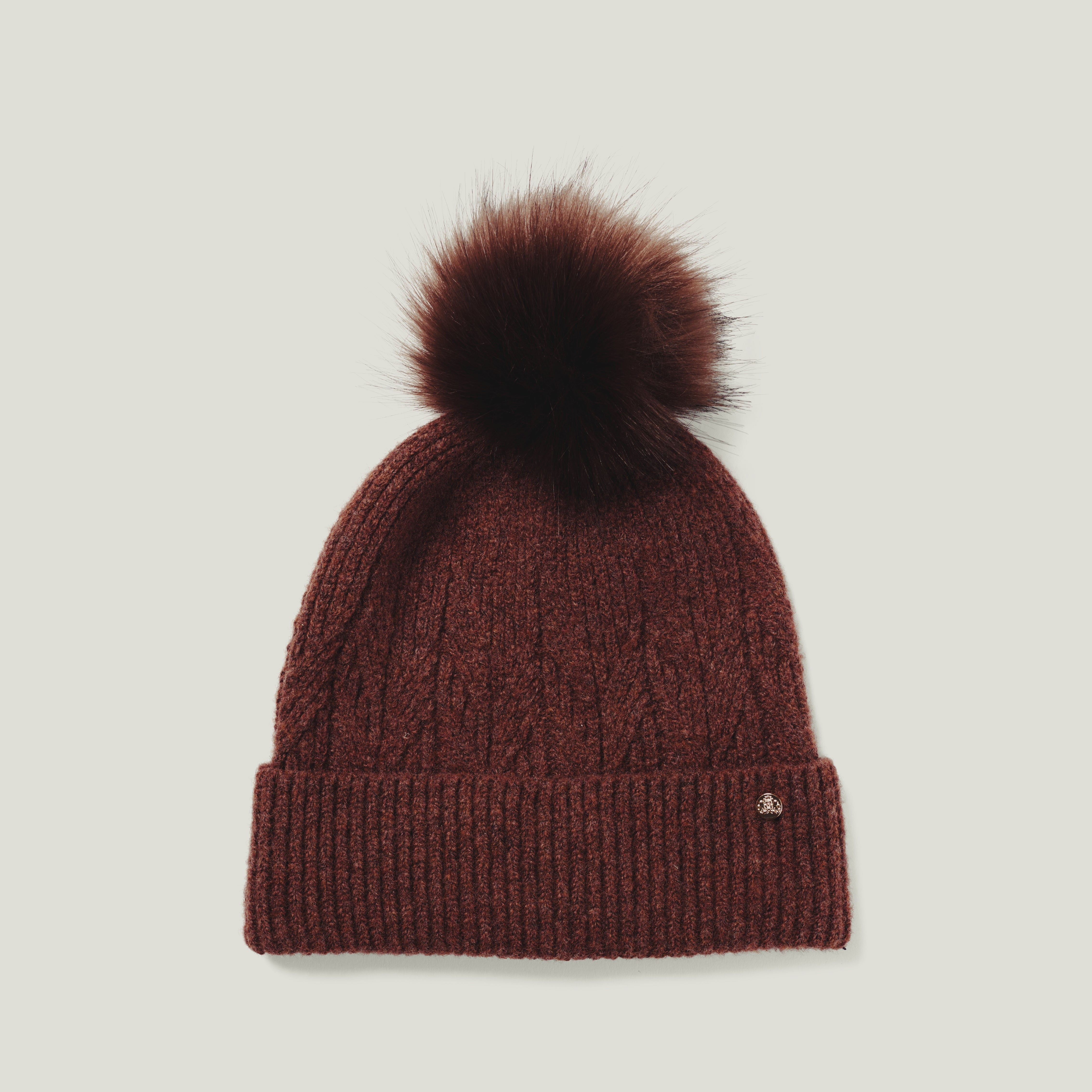 Billede af Alicia Beanie tophue, rustfarvet