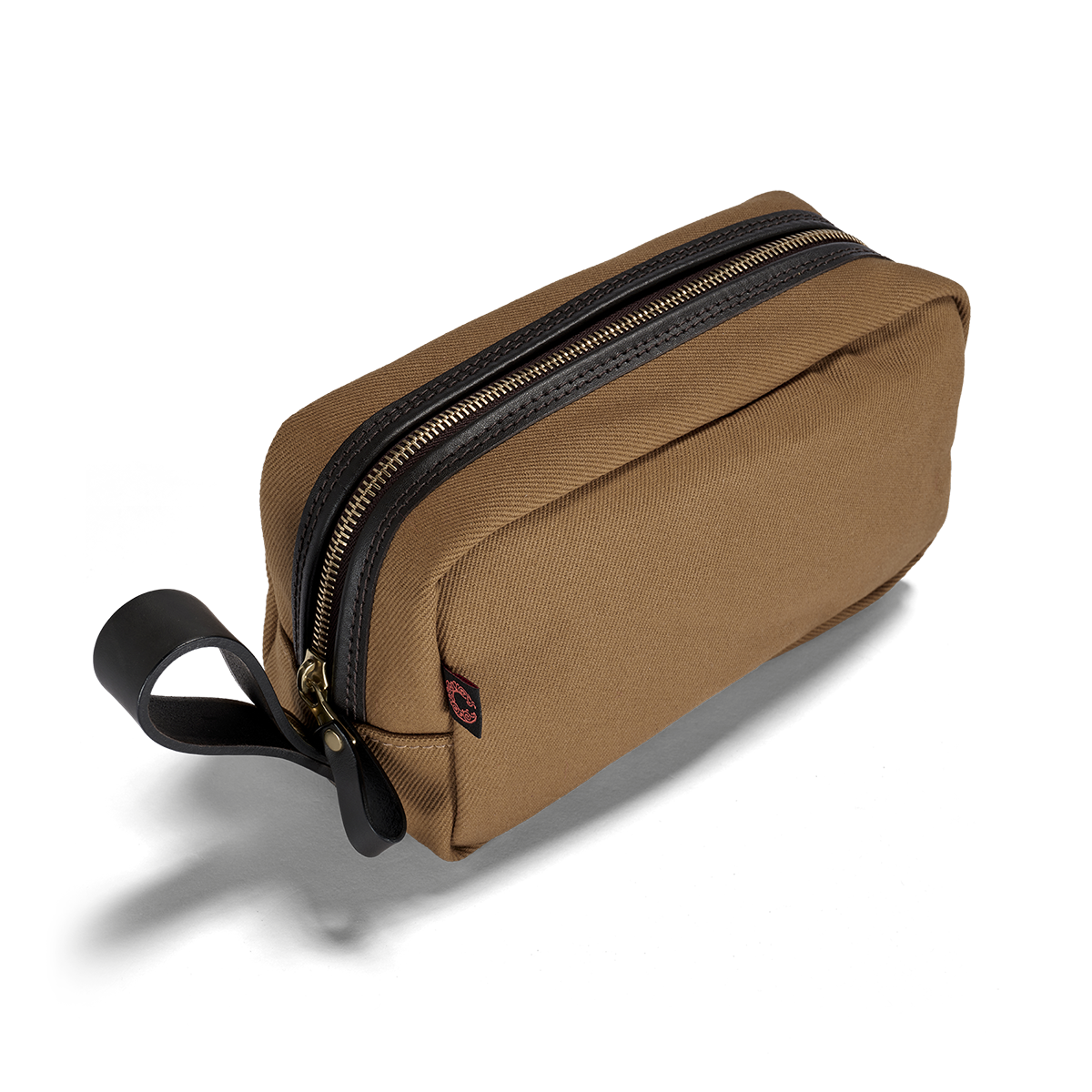 Billede af CROOTS British Twill Wash Bag, tan mellembrun