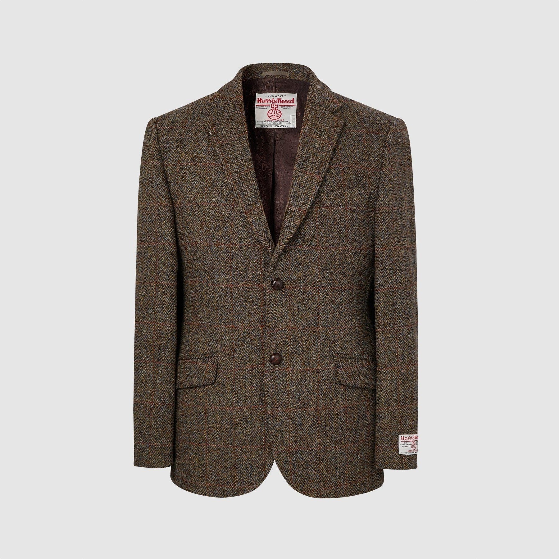 Se Patrick blazer, brun herringbone, Harris Tweed - 38 UK (48 EU) hos Godsejeren