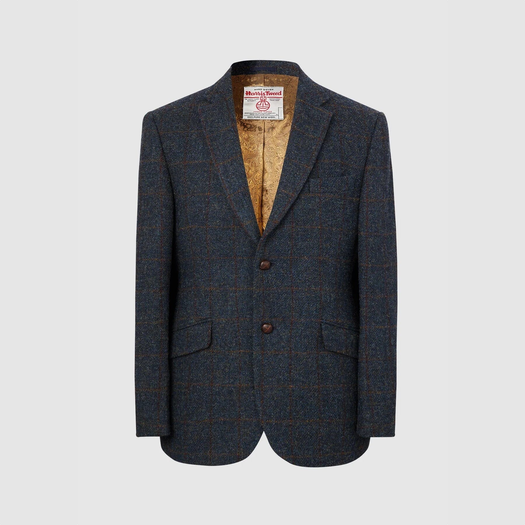 Billede af Patrick blazer, blue multi check, Harris Tweed - 44 UK