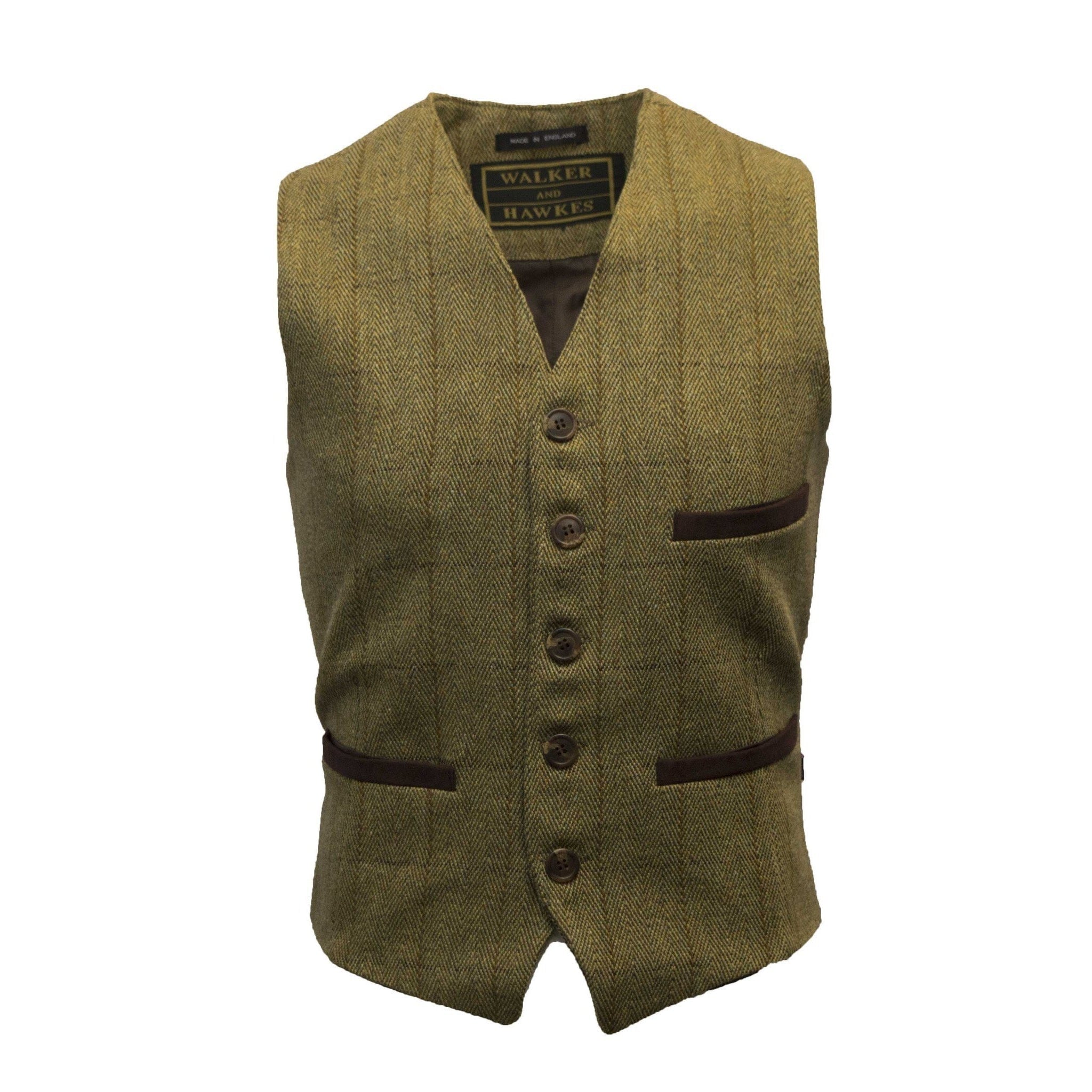 Se Alcott Tweed Formal Waistcoat, vest, lys salvie - 4XL hos Godsejeren