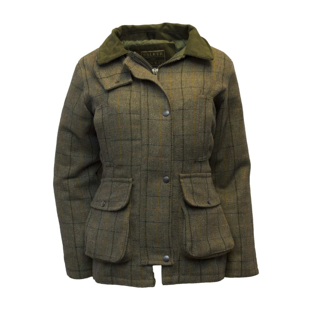 Se Hazelwood Ladies Tweed Country Jacket, navy stripe - 14 (L) hos Godsejeren