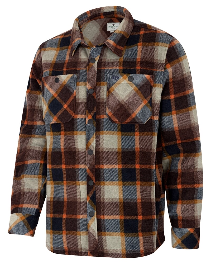 Brucefield Plaid Shacket overshirt, brun/blå tern - XL