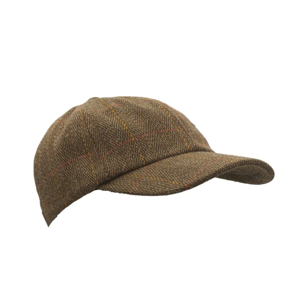 Billede af Tweed baseball cap, one size, brun m. rød stribe - Brun