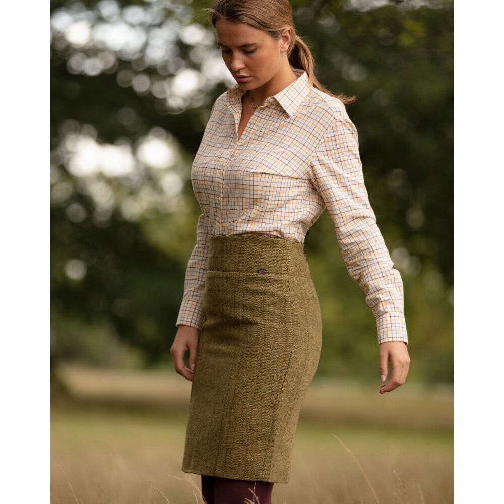 Se Winslow Ladies Derby Tweed Skirt, lys salvie - 12/M hos Godsejeren