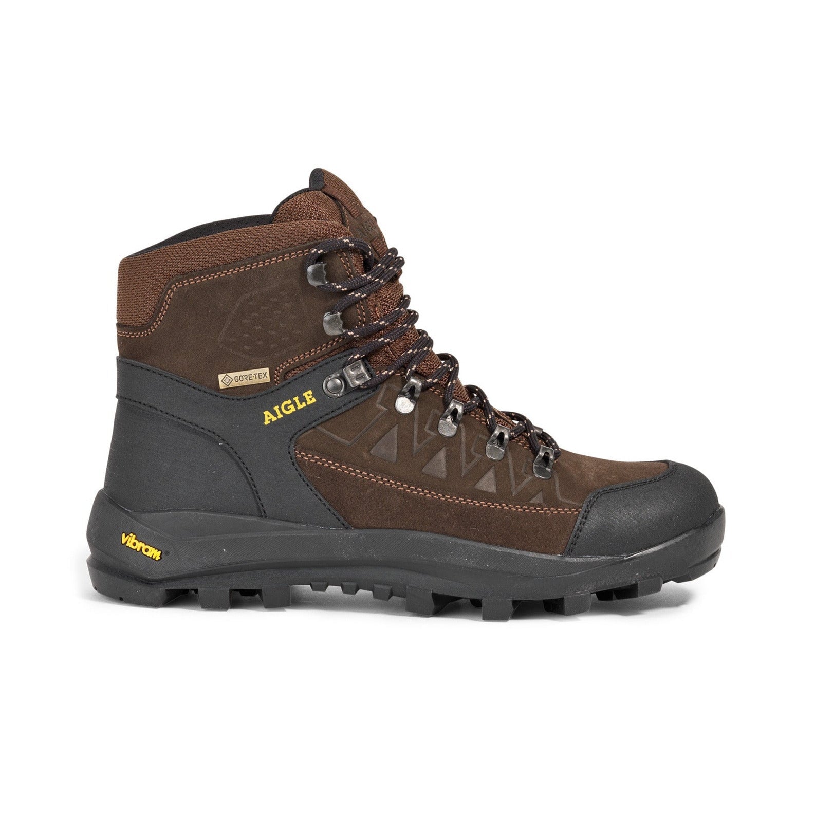 Billede af Aigle Letrak GTX jagt- og vandrestøvle GoreTex/Vibram, brun splitlæder - 39