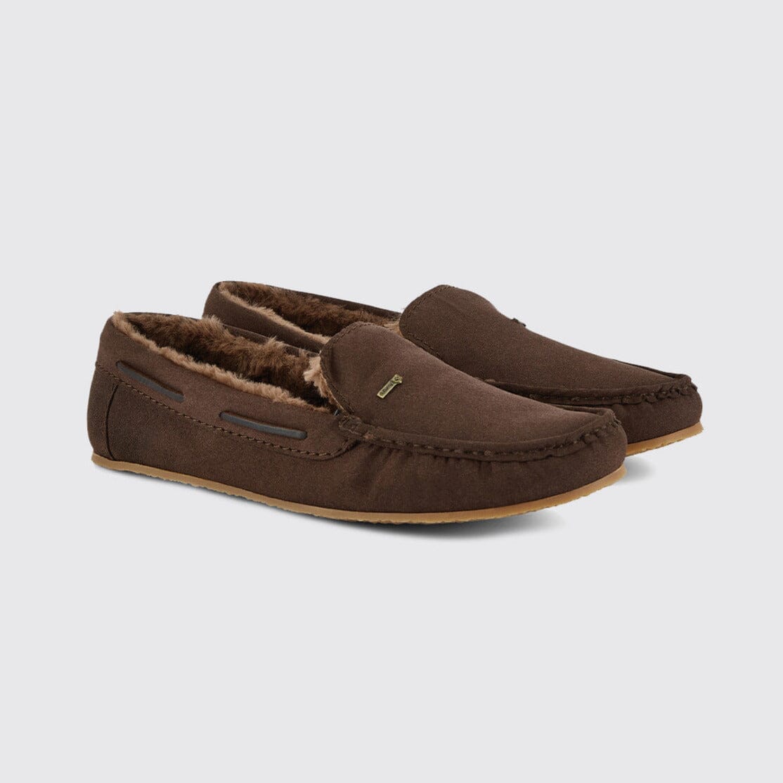 Se Ventry Moccasin Brown Slipper sutsko, ruskind, cigarbrun - 46 hos Godsejeren