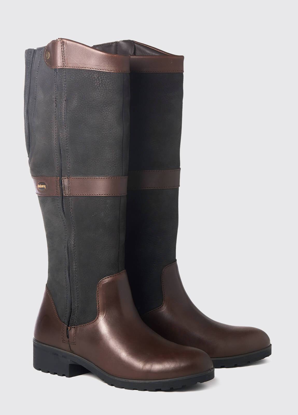 Billede af Sligo læderstøvle med lynlås, sort/brun - 39