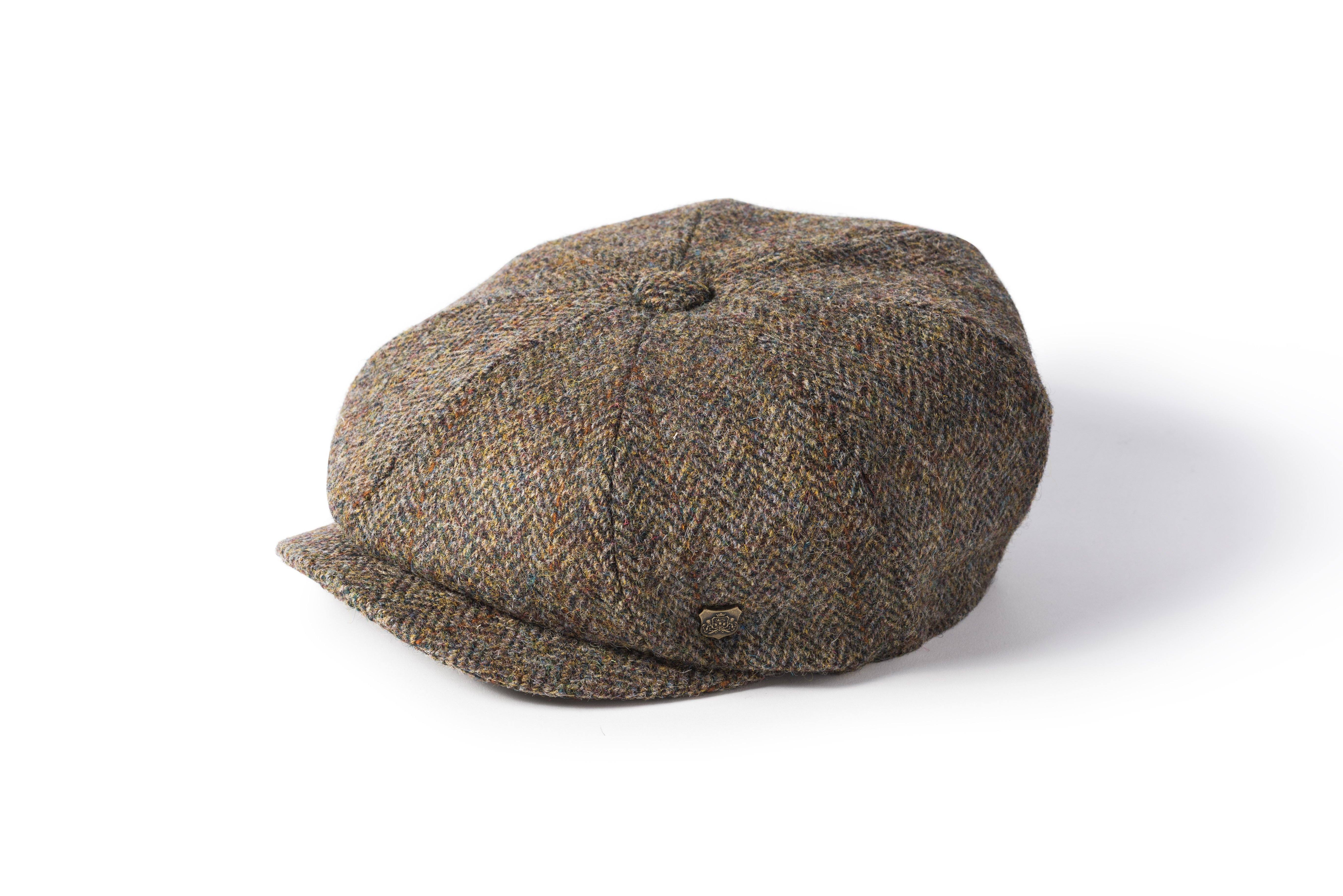 Se Carloway Harris Tweed Bakerboy Hat - brun - 60 cm hos Godsejeren