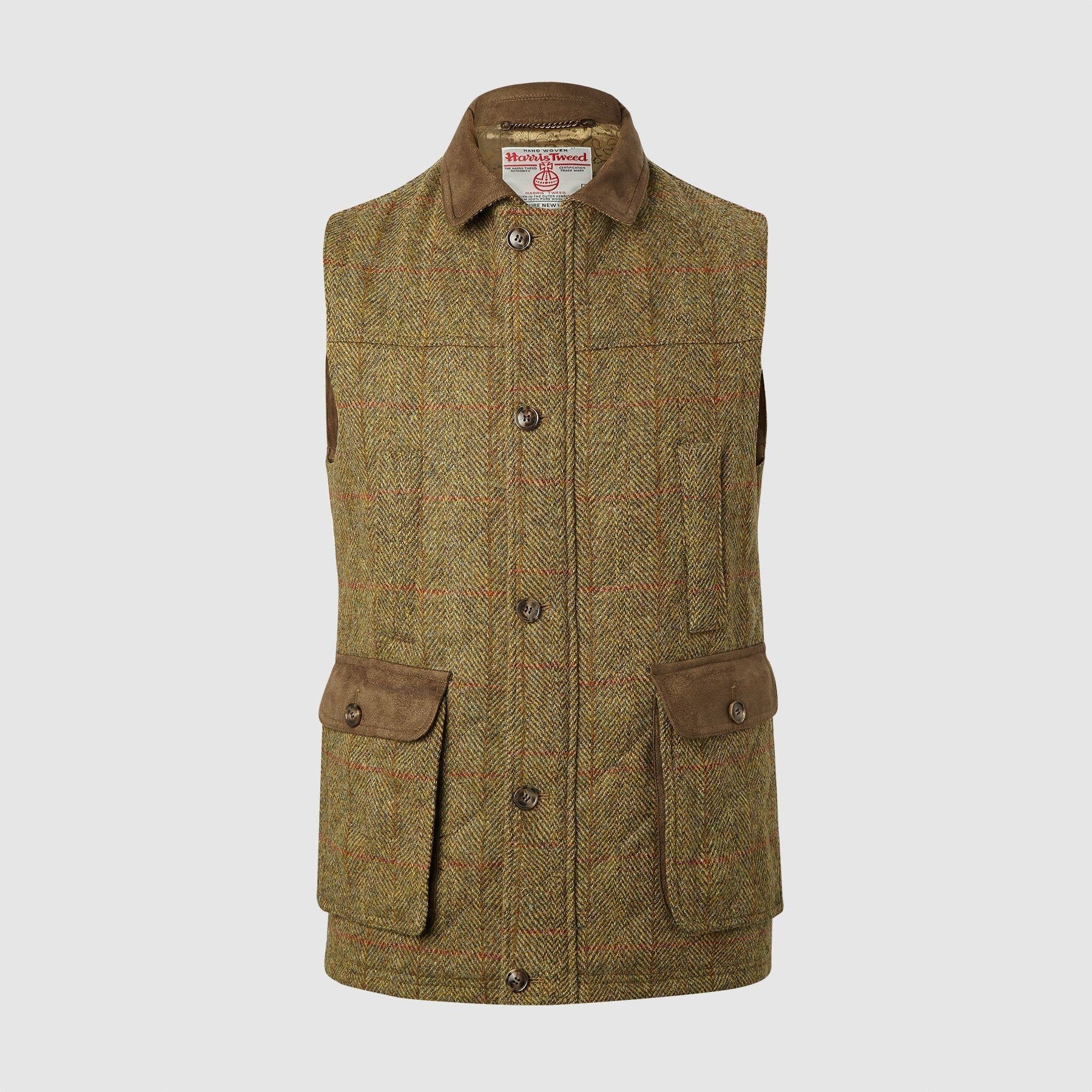 Billede af Chuck Gilet vest, Harris Tweed, mustard - S (UK36/38)