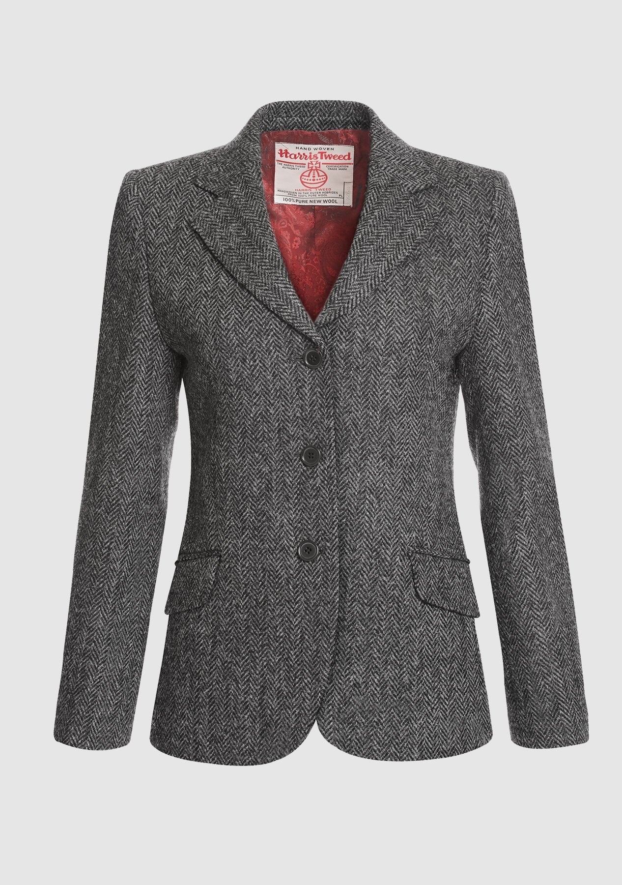 Billede af Claire Hacking Jacket Harris Tweed, koksgrå herringbone - 10 (S)