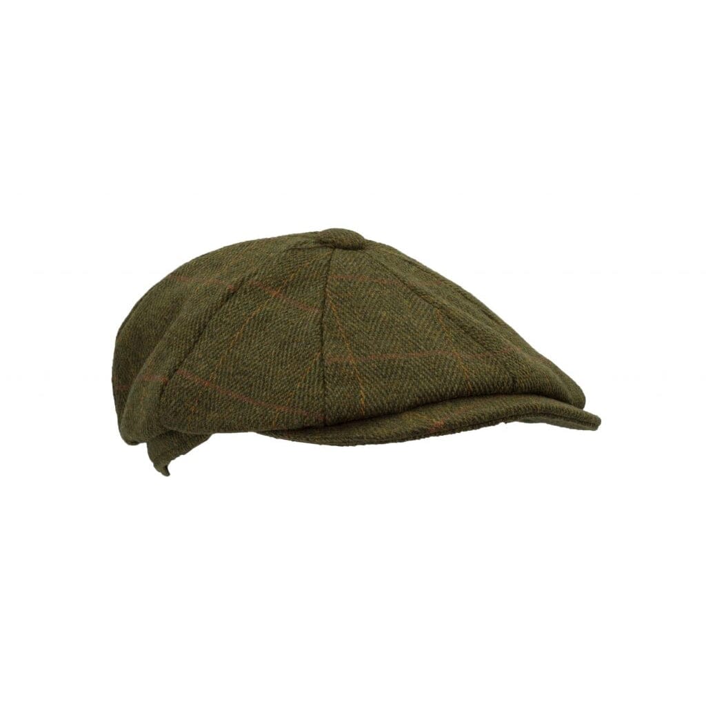 Se Charlie Tweed Bakerboy hat, mørk grøn - XL - 60 cm hos Godsejeren