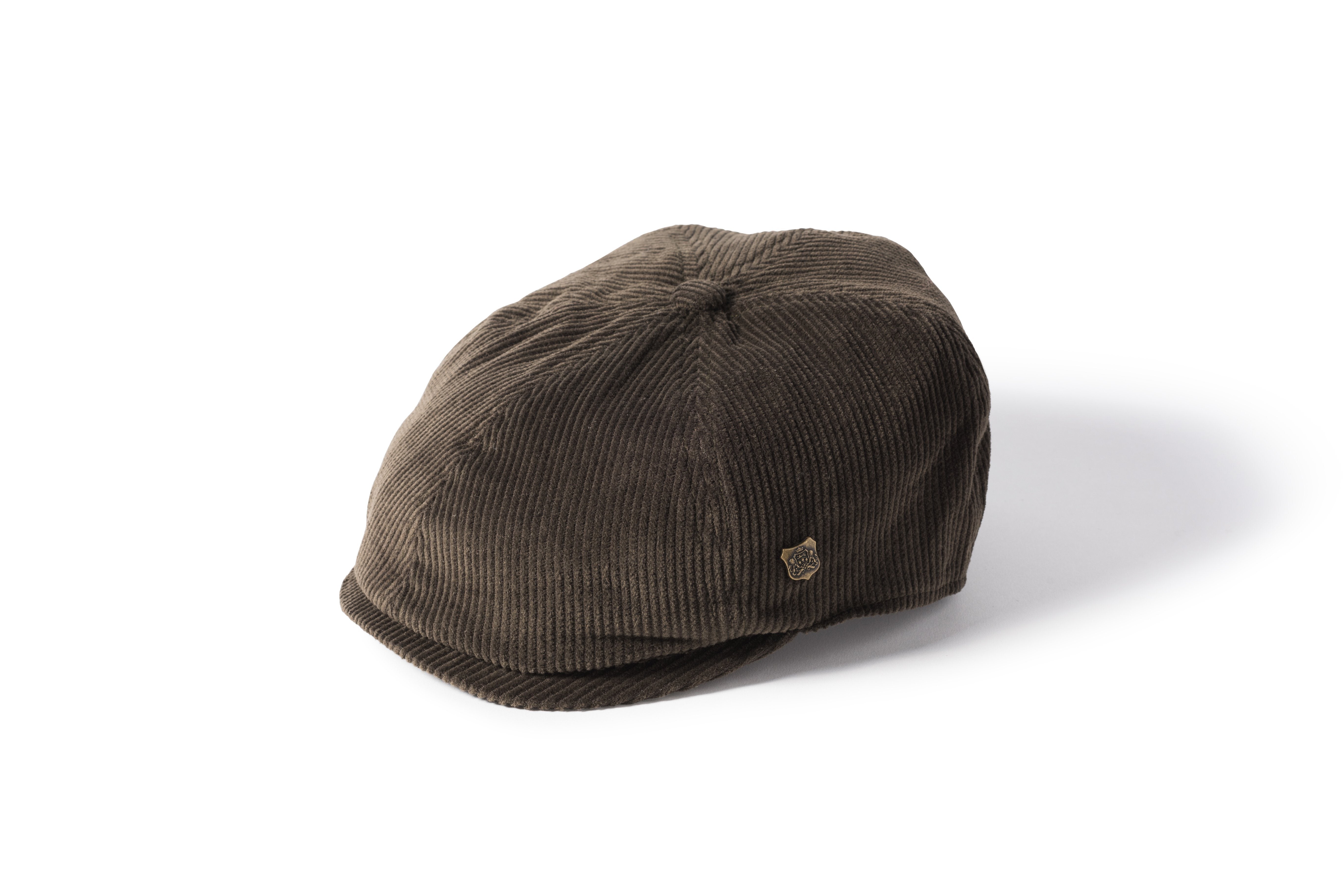 Hudson Cord Newsboy Hat - olivengrøn fløjl - 56 (small)