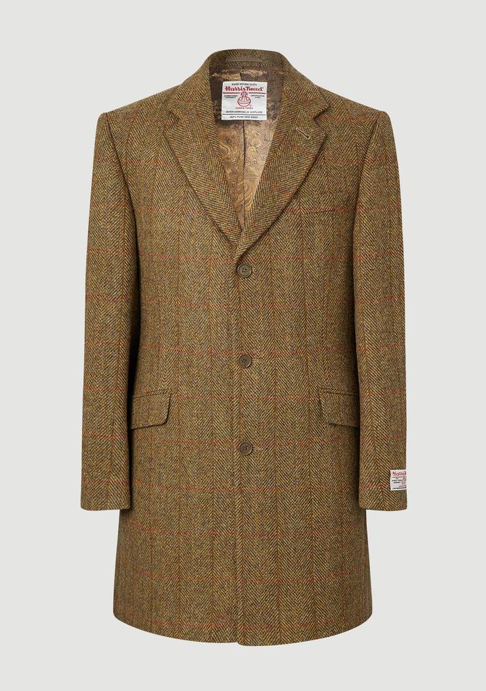 Se MURDO 3/4 COAT, mustard herringbone - 44 UK hos Godsejeren