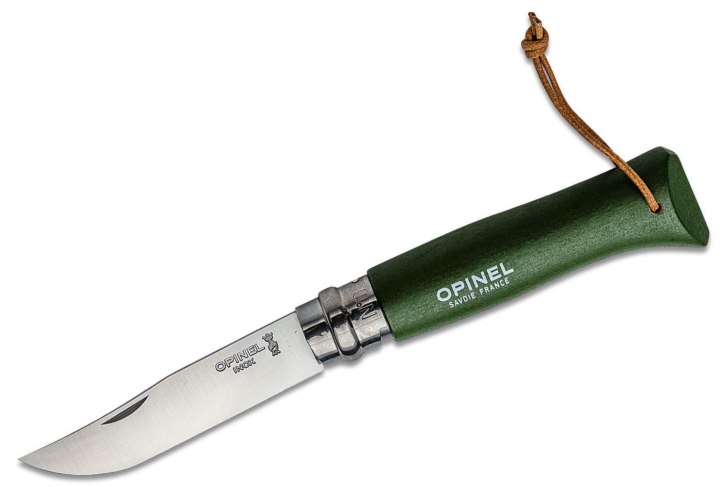 Billede af Opinel N'08 foldekniv, kakigrøn, bøgetræ, rustfri stål