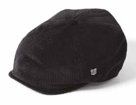 Se Hudson Cord Newsboy Hat - sort fløjl - 58 (medium) hos Godsejeren