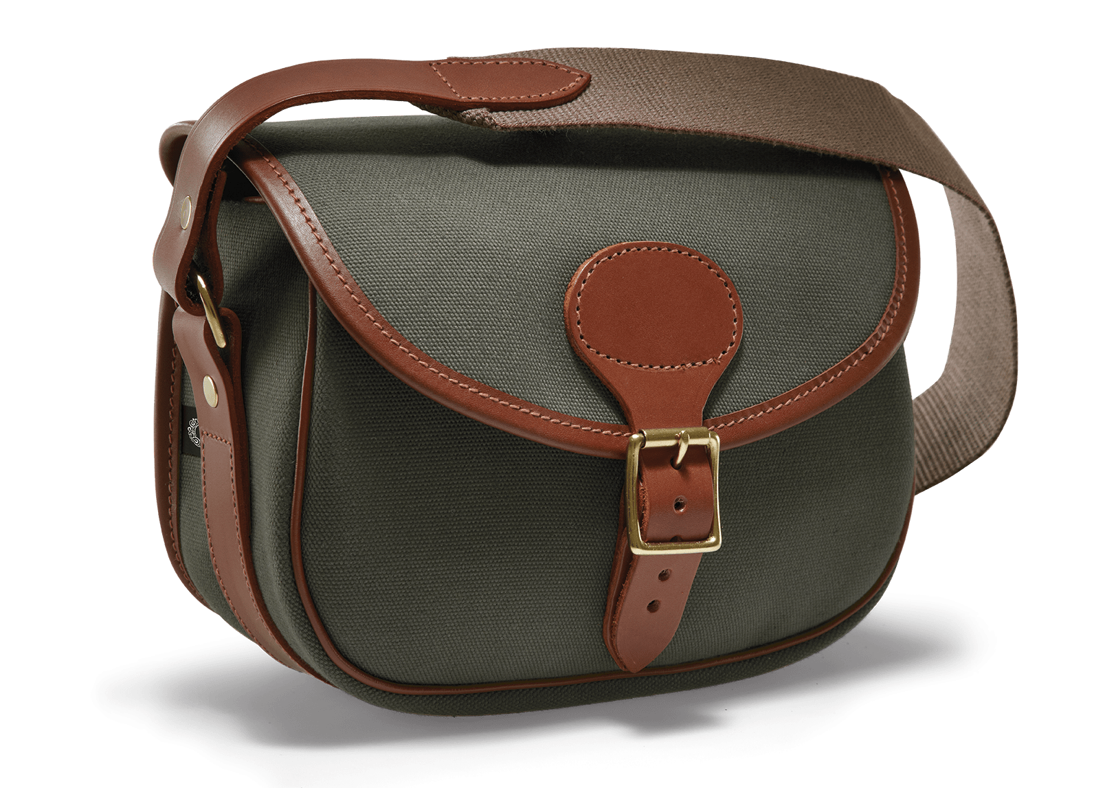 Se CROOTS Rosedale Cartridge Bag, kanvas, dark loden/london tan - 100 patroner hos Godsejeren