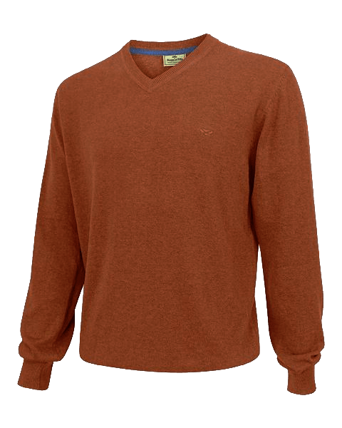 Billede af Stirling pullover, bomuld, v-hals, rust - S (39-40)