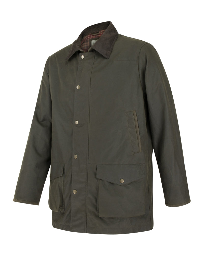 11: Caledonia Waterproof Wax Jacket, oilskinsjakke deluxe, grøn - XL
