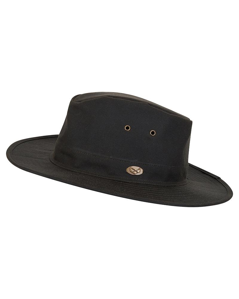 Billede af Caledonia Waxed Oilskin Hat, olivengrøn - S (55cm)