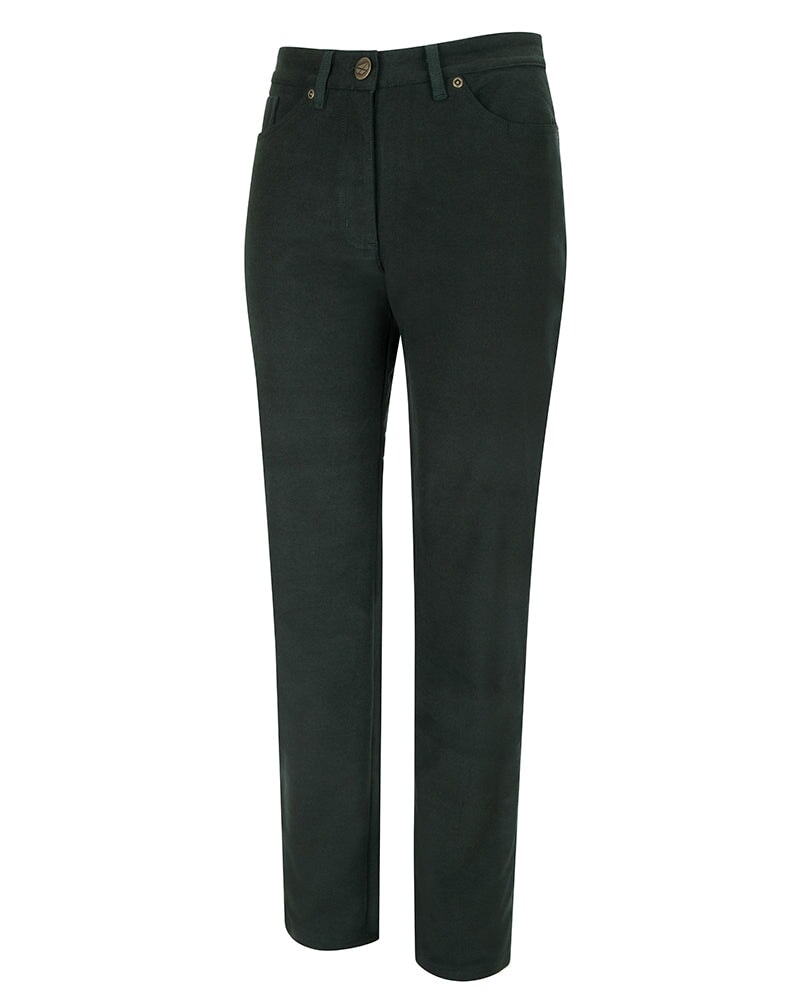 Billede af Catrine Ladies Stretch moleskin jeans dame, skovgrøn - 12 (M)