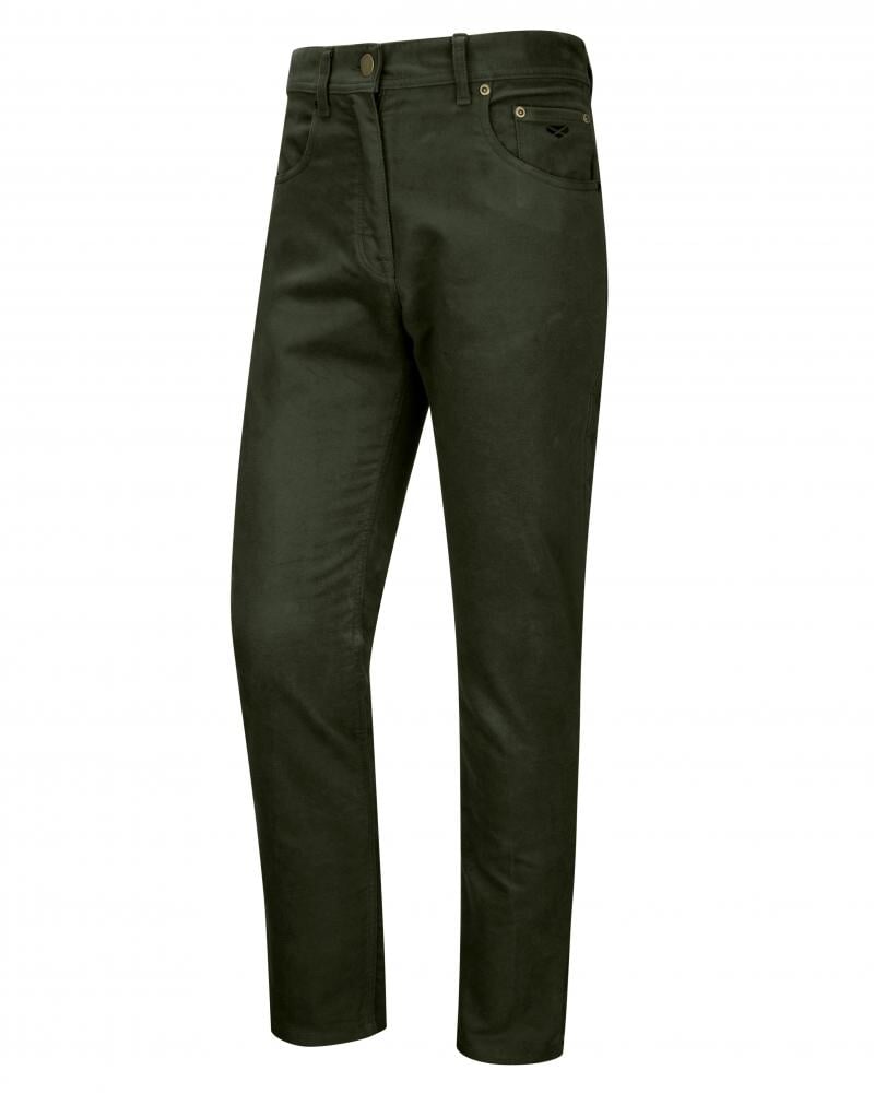 Se Carrick Mens moleskin jeans, olivengrøn m. stretch - 34L hos Godsejeren