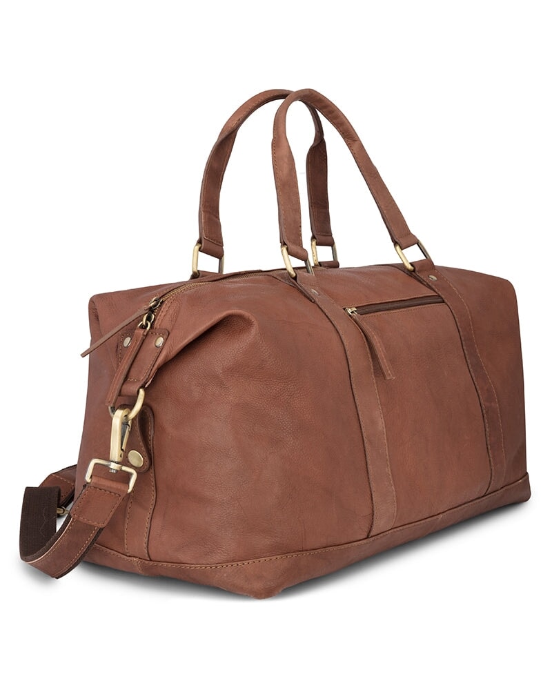 Se Monarch Leather Carryon Duffle rejsetaske, hasselnød brun hos Godsejeren